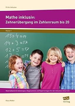 Mathe inklusiv: Zehnerübergang im ZR bis 20: Materialband mit Anleitungen, Diagnosetests und Kopiervorlagen für den inklusiven Unterricht (1. Klasse) (Fit für Inklusion - Grundschule)