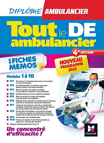 Tout le DE ambulancier : modules 1 à 10 en fiches mémos : nouveau programme