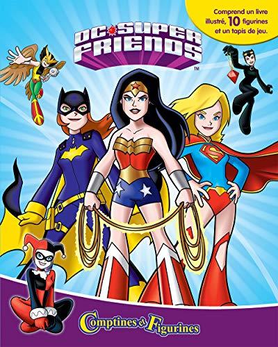 phidal DC Super Friends Set bestehend aus 1 Buch aus Karton, 10 Figuren und 1 Spielteppich, Mehrfarbig