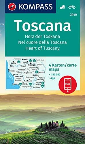 KOMPASS Wanderkarte 2440 Toscana, Herz der Toskana, Nel cuore della Toscana, Heart of Tuscany: 1:50000