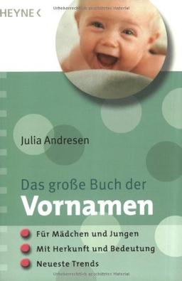 Das große Buch der Vornamen: Für Mädchen und Jungen. Mit Herkunft und Bedeutung. Neueste Trends