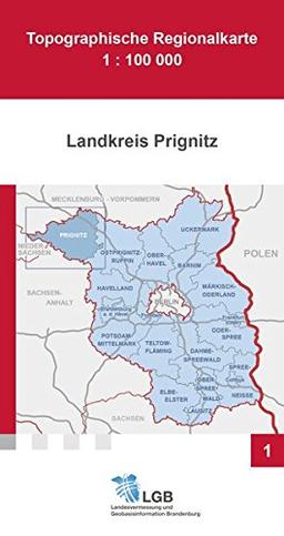 Topographische Regionalkarte 1:100000, Landkreis Prignitz: Normalausgabe (Topographische Regionalkarte 1:100000, Land Brandenburg)