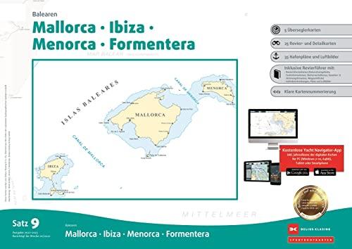 Sportbootkarten Satz 9: Balearen (Ausgabe 2022/2023): Mallorca - Ibiza - Menorca - Formentera