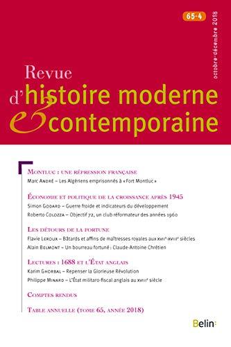 Revue d'histoire moderne et contemporaine, n° 65-4