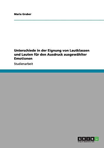 Unterschiede in der Eignung von Lautklassen und Lauten für den Ausdruck ausgewählter Emotionen