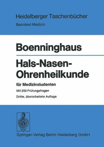 Hals-Nasen-Ohrenheilkunde für Medizinstudenten (Heidelberger Taschenbücher)