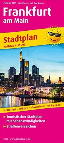 Frankfurt am Main Stadtplan: Touristischer Stadtplan mit Sehenswürdigkeiten und Straßenverzeichnis. 1:16000