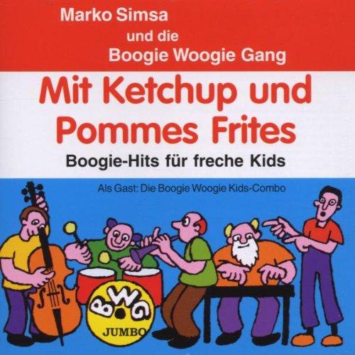 Mit Ketchup und Pommes Frites