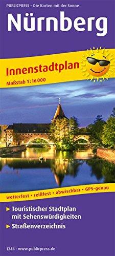 Nürnberg Innenstadtplan: Touristischer Innenstadtplan mit Sehenswürdigkeiten und Straßenverzeichnis. 1:16000