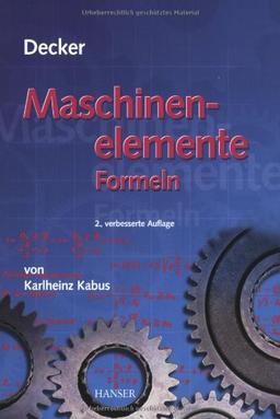 Decker Maschinenelemente - Formeln