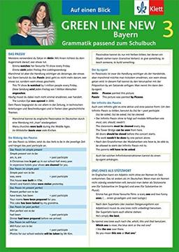 Green Line New Bayern 3 - Auf einen Blick: Grammatik passend zum Schulbuch - Klappkarte (6 Seiten)