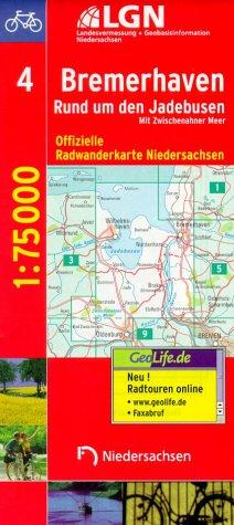 LGN Radwanderkarte Niedersachsen, Bl.4, Bremerhaven, Rund um den Jadebusen: Rund um den Jadebusen. Mit Zwischenahner Meer. Offizielle Radwanderkarte Niedersachsen