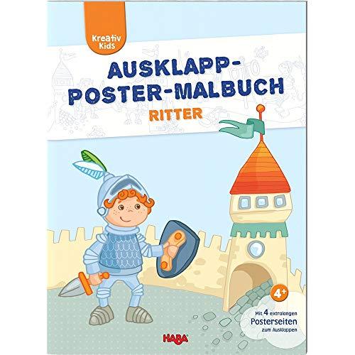 Kreativ Kids - Ausklapp-Poster-Malbuch Ritter: Mit 4 extralangen Posterseiten zum Ausklappen