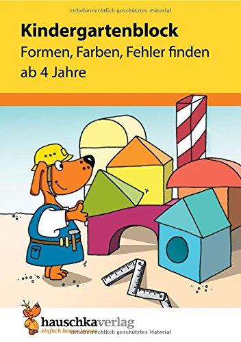 Kindergartenblock - Formen, Farben, Fehler finden ab 4 Jahre