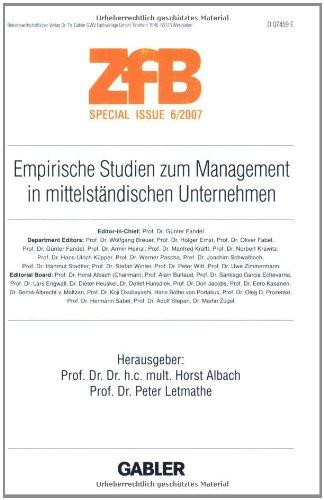 Empirische Studien zum Management in mittelständischen Unternehmen (ZfB Special Issue)