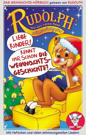 Rudolph mit der roten Nase. Liest die Weihnachtsgeschichte