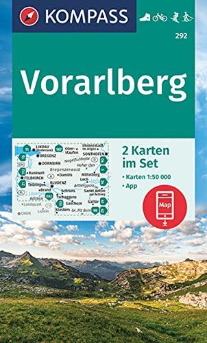 KOMPASS Wanderkarte 292 Vorarlberg 1:50000 (2 Karten im Set): inklusive Karte zur offline Verwendung in der KOMPASS-App. Fahrradfahren. Skitouren. Langlaufen. (KOMPASS-Wanderkarten, Band 292)