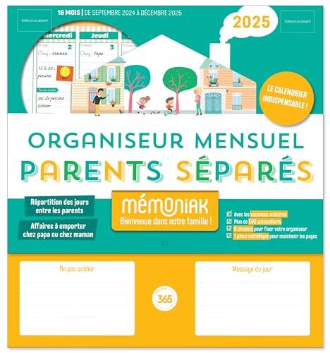 Organiseur mensuel parents séparés 2025 : 16 mois, de septembre 2024 à décembre 2025