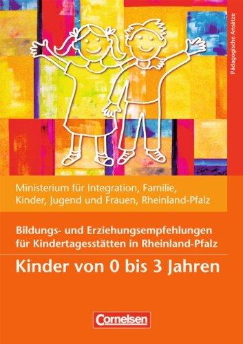 Bildungs- und Erziehungspläne: Bildungs- und Erziehungsempfehlungen für Kindertagesstätten in Rheinland-Pfalz: Kinder von 0 bis 3 Jahren