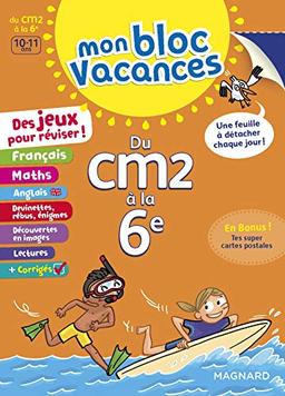 Mon bloc vacances : du CM2 à la 6e, 10-11 ans