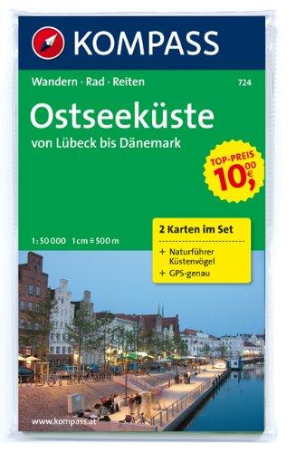 Ostseeküste von Lübeck bis Dänemark 1 : 50 000: Set mit Naturführer, Küstenvögel. GPS-genau, Wandern/Rad/Reiten