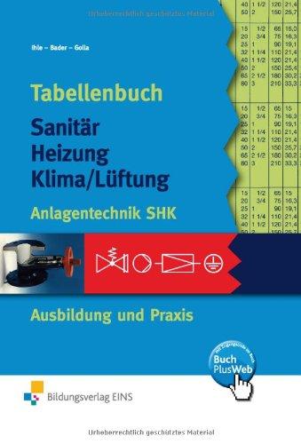 Tabellenbuch Sanitär, Heizung, Lüftung. Anlagentechnik SHK Ausbildung und Praxis (Lernmaterialien)