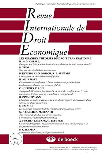 Revue internationale de droit économique, n° 1-2 (2013). Les grandes théories du droit transnational