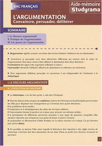 L'argumentation : convaincre, persuader, délibérer