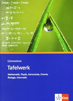 Tafelwerk Mathematik, Physik, Astronomie, Chemie, Biologie, Informatik. Sekundarstufe I und II. Gymnasium: Formel -  Daten - Tabellen