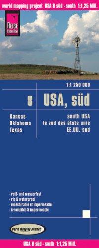 Reise Know-How Landkarte USA 8, Süd (1:1.250.000): Kansas, Oklahoma, Texas: world mapping project