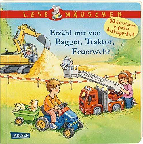 Lesemäuschen: Erzähl mir von Bagger, Traktor, Feuerwehr   Vorlesebuch ab 2 Jahren: Mein erstes Buch zum Vorlesen und Entdecken mit großem Ausklappbild