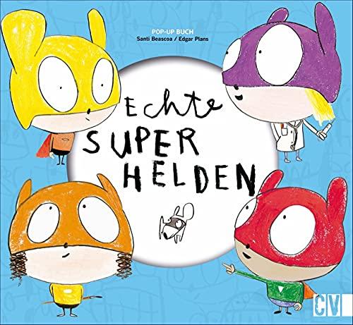 Bilderbuch: Echte Superhelden. Ein Pop-up-Bilderbuch. Mit lustigen Illustrationen für Kinder ab 4 Jahren.