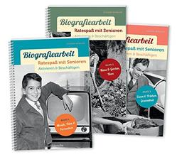 Biografiearbeit - Ratespaß mit Senioren, 3 Bde. im Set: Band 1: Musik, Film & Fernsehen, Band 2: Haus & Garten, Tiere, Band 3: Essen & Trinken, Gesundheit