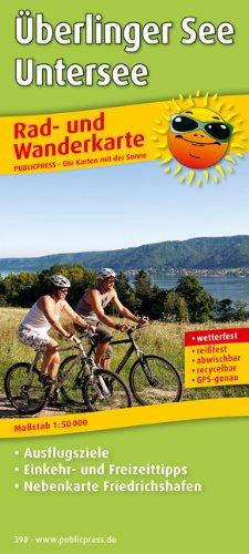 Rad- und Wanderkarte Überlinger See - Untersee: mit Ausflugszielen, Einkehr- & Freizeittipps und Nebenkarte Friedrichshafen, wetterfest, reißfest, GPS-genau