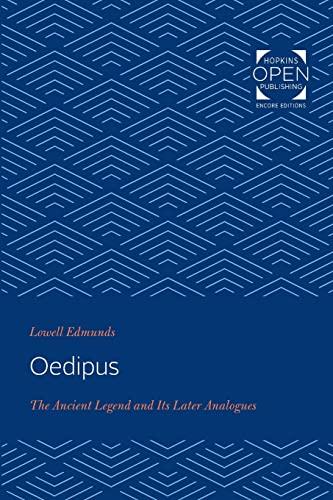 Oedipus: The Ancient Legend and Its Later Analogues