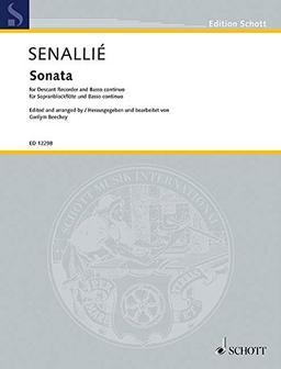 Sonate in d-Moll: für Sopranblockflöte und Basso continuo. Sopran-Blockflöte und Basso continuo. Partitur und Stimmen. (Edition Schott)