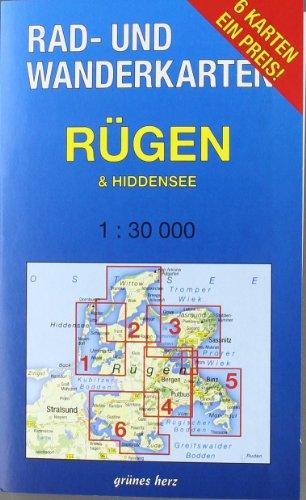 Rad- und Wanderkarten-Set: Rügen & Hiddensee: Mit den Karten: "Wittow, Kap Arkona" "Halbinsel Jasmund", "Bergen, Putbus", "Mönchgut, Granitz", ... und "Hiddensee, Ummanz". Maßstab 1:30.000.