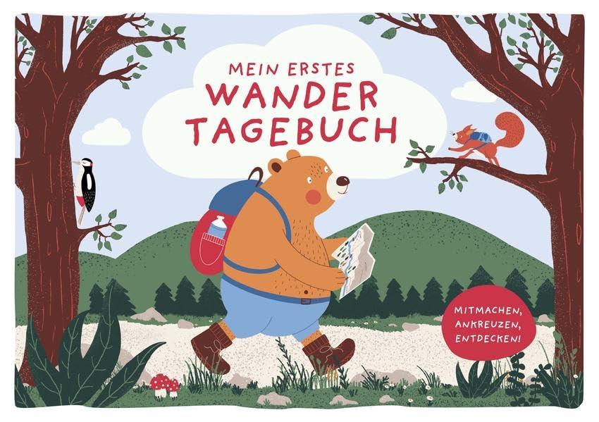 Mein erstes Wandertagebuch | Gipfelbuch | Tourenbuch | Reisetagebuch für Kinder | Format A5 | Zum Eintragen inkl Rätsel, Spiele & Witze: Das ... für jede Art von Wanderung für Kinder.