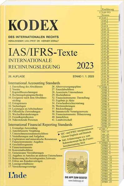 KODEX Internationale Rechnungslegung IAS/IFRS - Texte 2023 (Kodex des Internationalen Rechts)