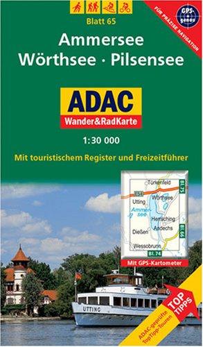 ADAC Wander- & RadKarte 65 Ammersee 1 : 30 000: Deutsche Alpen / Alpenvorland. Mit touristischem Register und Freizeitführer