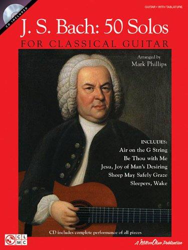 J.S. Bach 50 Solos For Classical Guitar Gtr Book/Cd