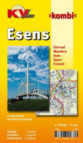 Esens mit Bensersiel und Neuharlingersiel: 1:15.000 Samtgemeindeplan mit Neuharlingersiel und Bensersiel, Freizeitkarte 1:25.000 incl. Radrouten, Cityplan 1:5.000