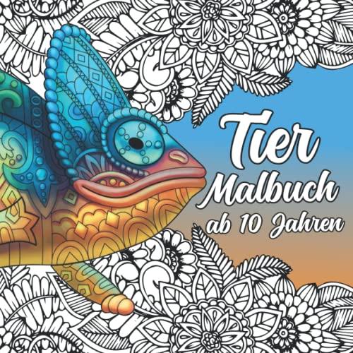 Tiermalbuch ab 10 Jahren: Ausmalbuch mit 50 wunderschönen Tier Mandalas zur Förderung der Kreativität (Mandala Tier Malbuch für Kinder)