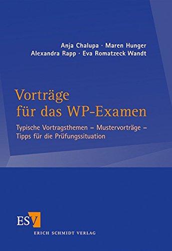 Vorträge für das WP-Examen: Typische Vortragsthemen  Mustervorträge  Tipps für die Prüfungssituation