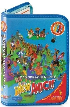 Das Sprachenspiel ¡NEW AMICI!(TM): Deutsch-Italienisch Reiseversion / Sprachenspiel - 336 Karten, 1 Spezialwürfel, Spielregeln & Mini-Atlas