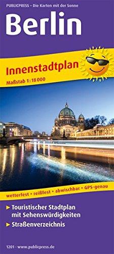 Berlin Innenstadtplan: Touristischer Innenstadtplan mit Sehenswürdigkeiten und Straßenverzeichnis. 1:18000