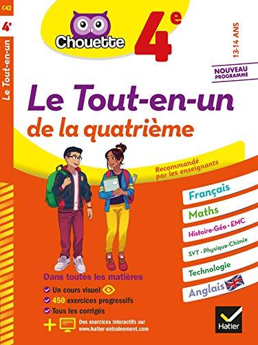 Le tout-en-un de la quatrième, 13-14 ans : français, maths, histoire géo, EMC, SVT, physique chimie, technologie, anglais : nouveau programme