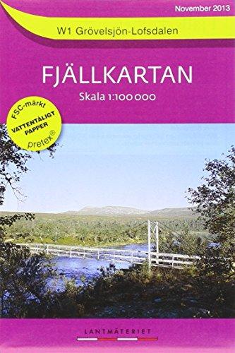 Fjällkartan 1 : 100 000 W1 Grövelsjön - Lofsdalen Bergwanderkarte