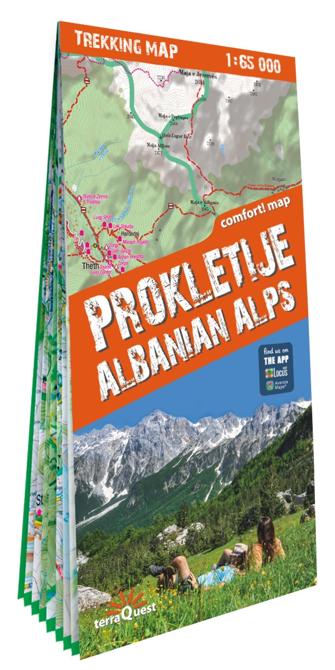 Prokletije / Albanian Alps lam. (Trekking map)