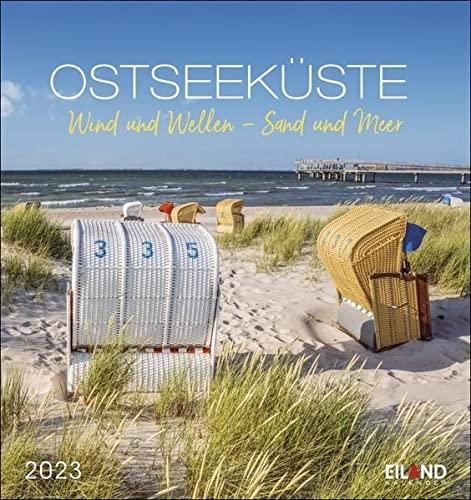 Ostseeküste Postkartenkalender 2023 - Reise-Kalender mit perforierten Postkarten - zum Aufstellen und Aufhängen - mit Monatskalendarium - 16 x 17 cm: Wind und Wellen - Sand und Meer